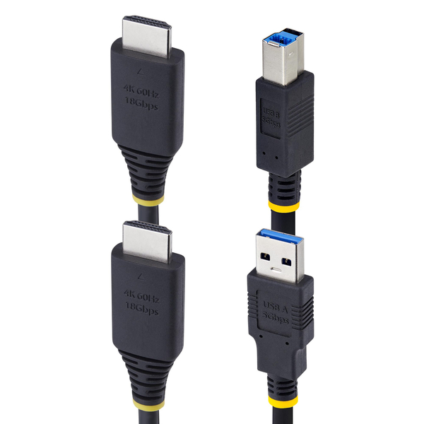 KVMケーブル/1.8m/HDMI&USB 3.0 Type-A - B/4K60Hz/PC パソコン切替器用ケーブル