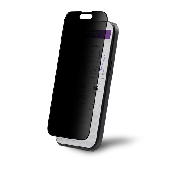 覗き見防止iPhone 15 Pro用ガラスフィルム/4方向プライバシー/ブルーライトカット/ガイド枠付き/強化ガラス