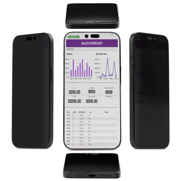 iPhone 16 Plus専用ガラスフィルム/4方向/ブルーライトカット/自己吸着 ガイド枠付/覗き見防止 液晶保護