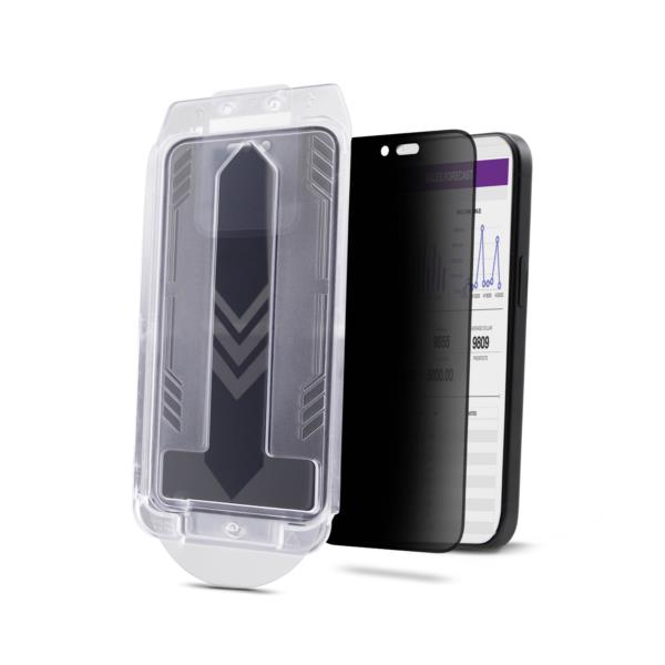 iPhone 16 Pro専用ガラスフィルム/4方向/ブルーライトカット/自己吸着 ガイド枠付/覗き見防止 液晶保護