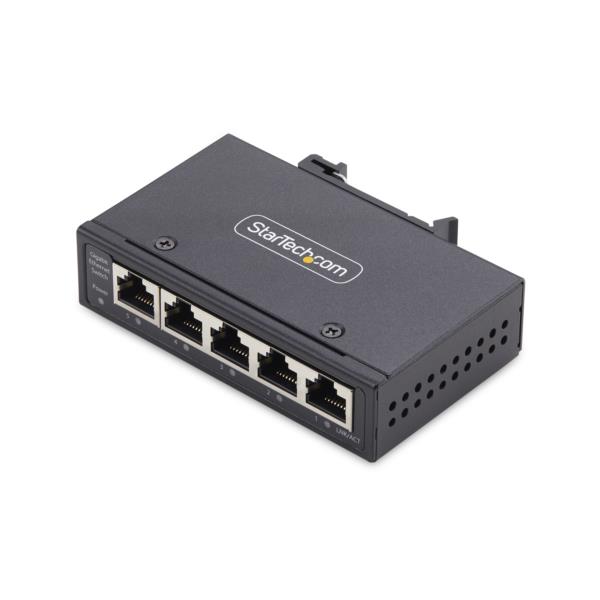 イーサネットスイッチ/アンマネージド/5ポート/産業用/1Gbps ギガビット/-40～+75度/9～60V DC