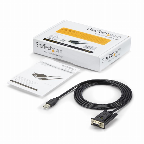 1ポートUSB-ヌルモデムRS232Cシリアル変換ケーブル(クロスケーブル)1xUSBAオスー1xDB-9(D-Sub9ピン)メスFTDIチップセット使用