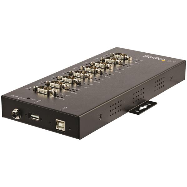 USB-8ポートシリアル変換アダプタRS232/RS422/RS485に対応15kVESD保護機能IP30準拠メタルケースDINレール/ウォールマウント対応