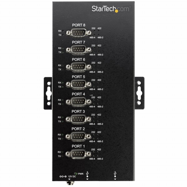 USB-8ポートシリアル変換アダプタRS232/RS422/RS485に対応15kVESD保護機能IP30準拠メタルケースDINレール/ウォールマウント対応