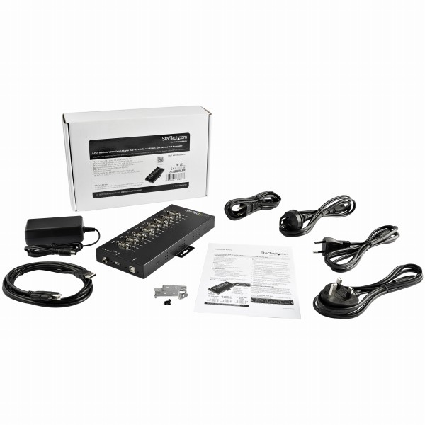USB-8ポートシリアル変換アダプタRS232/RS422/RS485に対応15kVESD保護機能IP30準拠メタルケースDINレール/ウォールマウント対応