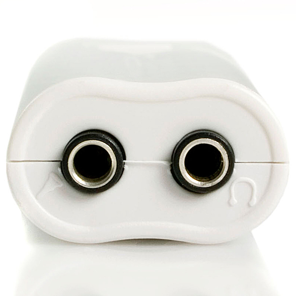 USBオーディオ変換アダプタUSB2.0外付けサウンドカード1xUSBA(オス)ー2x3.5mmミニジャック(メス)ホワイト