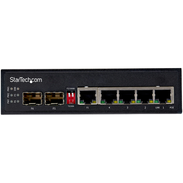 イーサネットスイッチ/産業用/30W PoE+給電/4ポートRJ45 + 2ポートSFPスロット/ギガビット対応