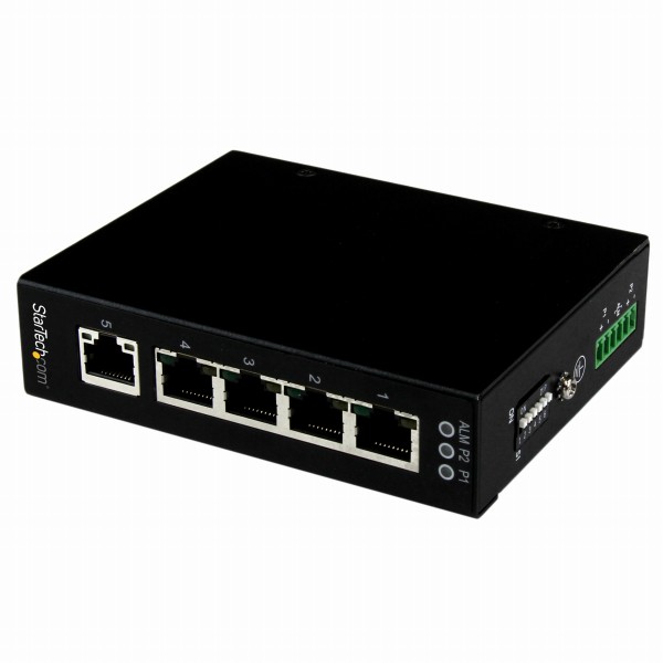 5ポートアンマネージ産業用ギガビットイーサネットスイッチDINレール対応/壁取付け可能ネットワークGigabitEthernetスイッチングハブIP30保護等級準拠ケース