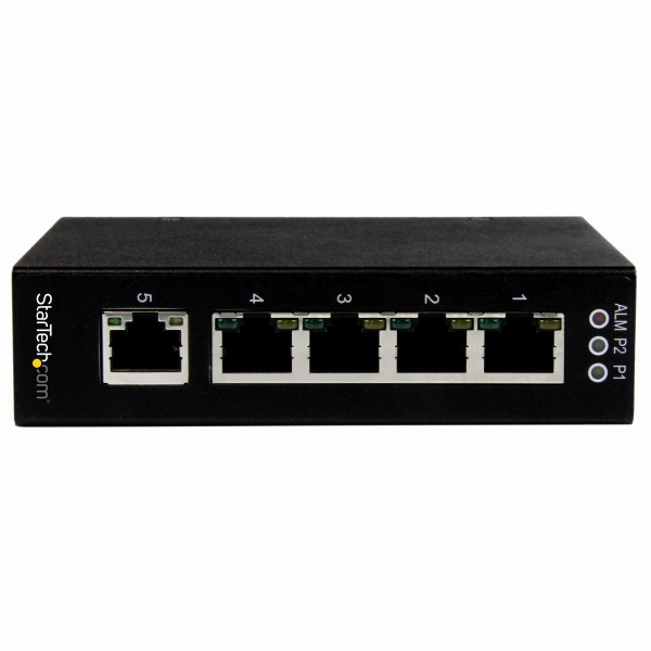 5ポートアンマネージ産業用ギガビットイーサネットスイッチDINレール対応/壁取付け可能ネットワークGigabitEthernetスイッチングハブIP30保護等級準拠ケース
