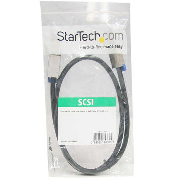 1m外部接続用miniSASケーブルSerialAttachedSCSISFF-8088-SFF-80882xSFF-8088(オス)1メートルブラック