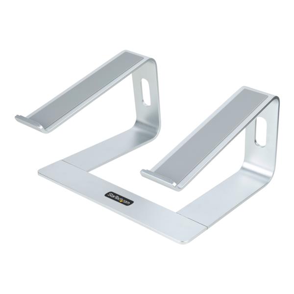 ノートパソコンスタンド(耐荷重5kg)/人間工学設計/アルミニウムシルバー/キーボード収納/MacbookAir/Pro、DellXPS、Surface、LenovoPCなどに最適