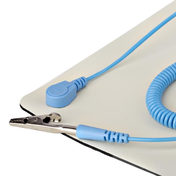 静電気除去マット/60cmx120cm/取外し可能アースコード付き/ANSI/ESDS4.1準拠/サーモプラスチック静電作業マット/卓上除電シート