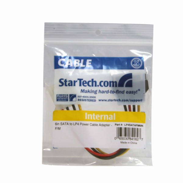電源コネクタ変換アダプタケーブル15cmSATA電源(15ピン)オス-ペリフェラル電源(4ピン)メス