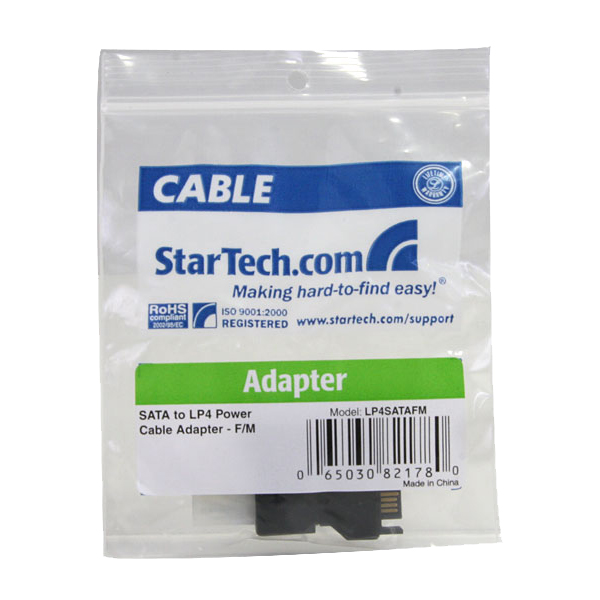 シリアルATA/SATA電源-ペリフェラル電源変換コネクタSATA電源プラグ(15ピン)-ペリフェラル電源メス(4ピン)