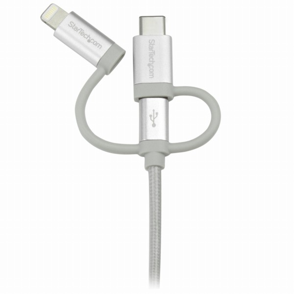 iPhone/アイフォン/スマホ対応マルチ充電チャージングケーブル(1m)USB-A-Applelightning/USBType-C/USBMicro-BUSB2.0準拠