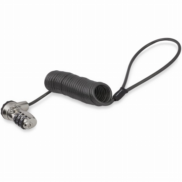 パソコン盗難防止セキュリティワイヤーロック1.8mコイルワイヤーダイヤル式3桁の暗証番号を自由に設定