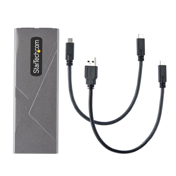 USB-C10Gbps-M.2NVMe&M.2SATASSD外付けケース/対応外形サイズ：2230224222602280/USBType-C&Aホストケーブル付属