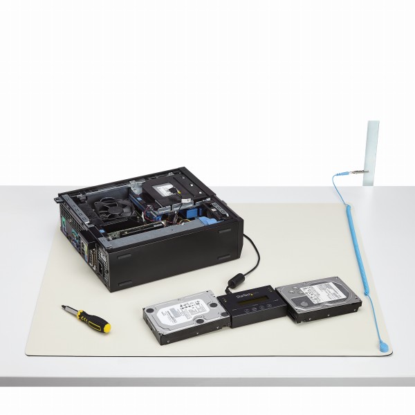 60cmx70cm作業場用静電気防止シート/帯電防止マットベージュクリップ付き静電気防止用ストラップ