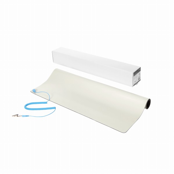 60cmx70cm作業場用静電気防止シート/帯電防止マットベージュクリップ付き静電気防止用ストラップ