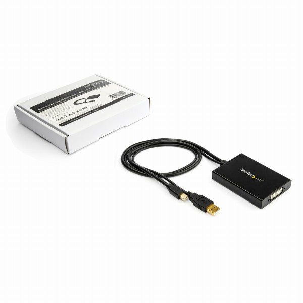 MiniDisplayPort-デュアルリンクDVI変換アダプタブラックUSBバスパワー対応DVIアクティブディスプレイコンバータ