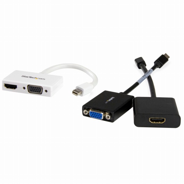 MiniDisplayPort接続トラベルA/Vアダプタツーインワン・ミニディスプレイポートMiniDP-VGA/HDMI変換アダプタ1920x1200/1080pホワイト