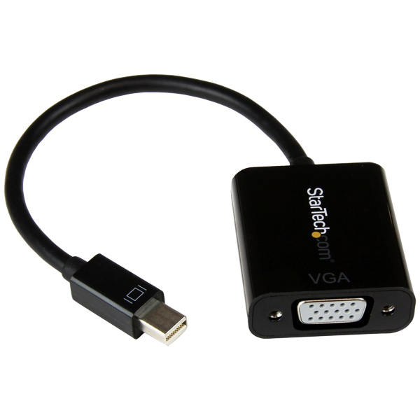 MiniDisplayPort1.2-VGA変換アダプタミニディスプレイポート/mDP/MiniDPオス-VGA/RGB(D-Sub15ピン)メスコンバータ1920x1200ブラック
