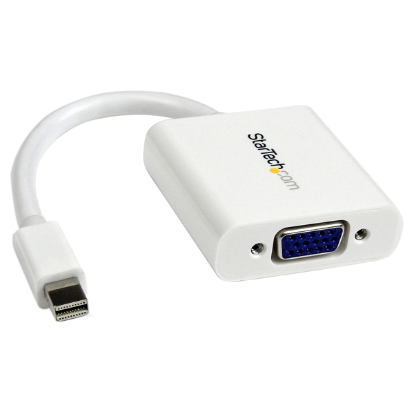 MiniDisplayPort-VGA変換アダプタミニディスプレイポート/mDP/MiniDPオス-VGA/RGB(D-Sub15ピン)メスコンバータ1920x1200ホワイト