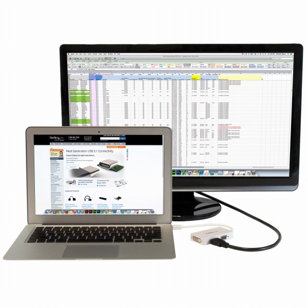 MiniDisplayPort接続トラベルA/Vアダプタ3イン1ミニディスプレイポートMiniDP-VGA/DVI/HDMI変換アダプタ1920x1200/1080pホワイト