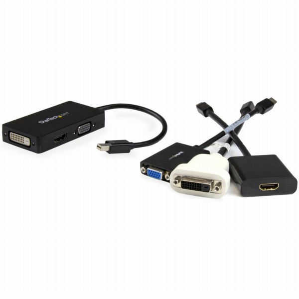 MiniDisplayPort接続トラベルA/Vアダプタ3イン1ミニディスプレイポートMiniDP-VGA/DVI/HDMI変換アダプタ1920x1200/1080pブラック