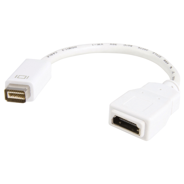 MiniDVI-HDMI変換アダプタ(MacBook/iMac対応)miniDVI(オス)32ピンーHDMI(メス)19ピンホワイト