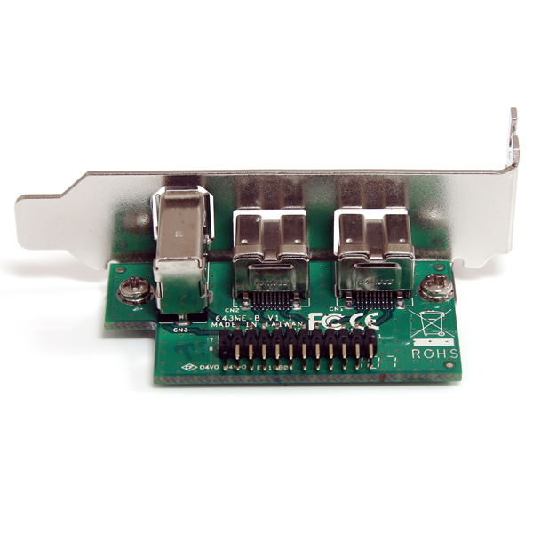 IEEE1394b2ポート/1394a1ポート3ポート増設MiniPCIExpressFireWireカードアダプタ9ピンFireWire800x2/6ピンFireWire400x1対応MiniPCIeカード