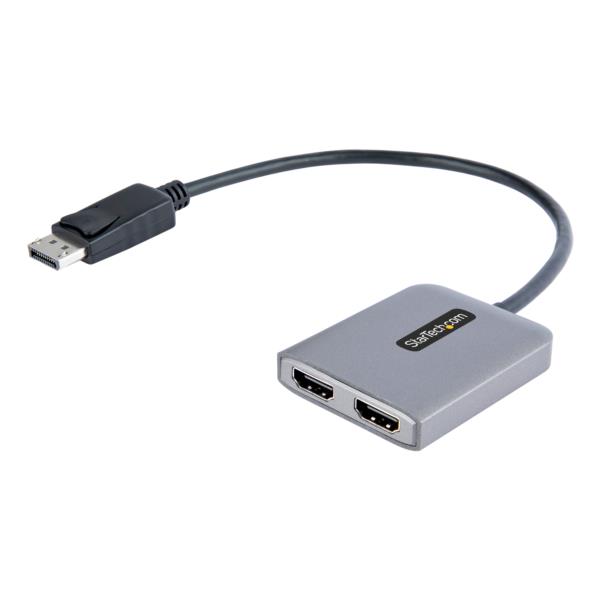 MSTハブ/DisplayPort1.4接続/2画面/4K60HzHDMI/30cmケーブル/DSC、HBR3/デュアルモニター対応マルチディスプレイ変換アダプター/HDMI分配器