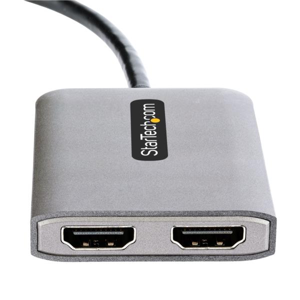 MSTハブ/DisplayPort1.4接続/2画面/4K60HzHDMI/30cmケーブル/DSC、HBR3/デュアルモニター対応マルチディスプレイ変換アダプター/HDMI分配器