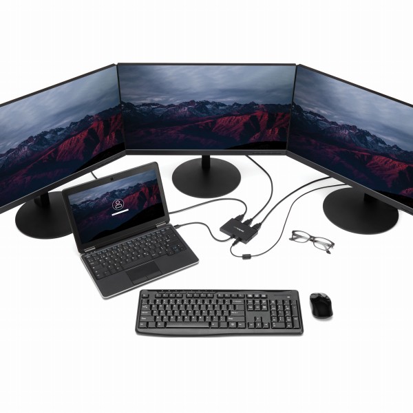 3ポートMSTハブMiniDisplayPort-3xHDMIマルチモニタースプリッタミニディスプレイポート(オス)-3xHDMI(メス)4K対応Windowsのみ対応
