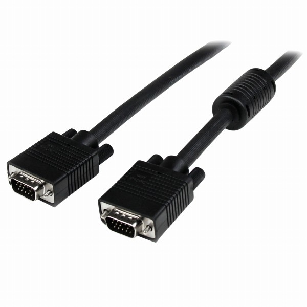 15m高解像度VGA(アナログRGB)同軸ディスプレイケーブル高密度D-Sub15ピン(ミニ)オス-高密度D-Sub15ピン(ミニ)オス1920x1200ブラック