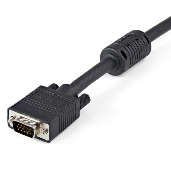 VGAケーブル1mブラック/D-Sub15ピンオス-オス/ビデオ信号の劣化を防ぐフェライトコア内蔵/対応解像度1920x1200/ライフタイム保証