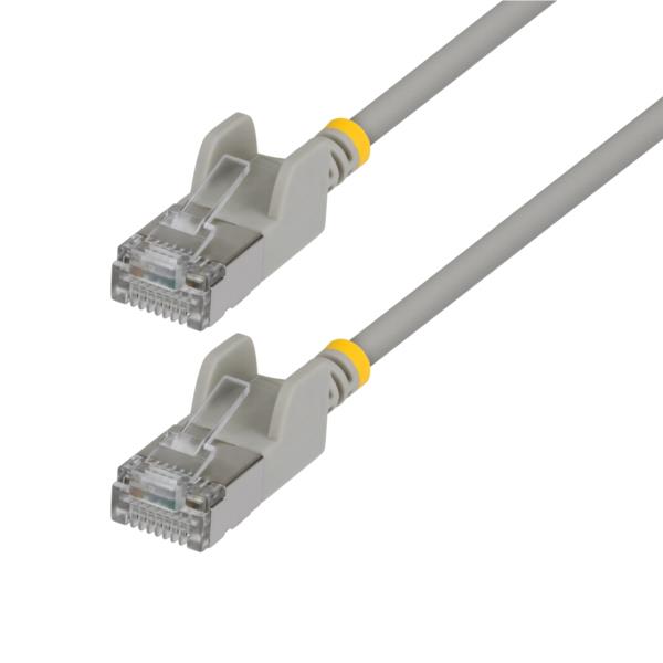 CAT6A LANケーブル/超スリム/2m/グレー/ツメ折れ防止/FTP/超極細 RJ45イーサネットケーブル
