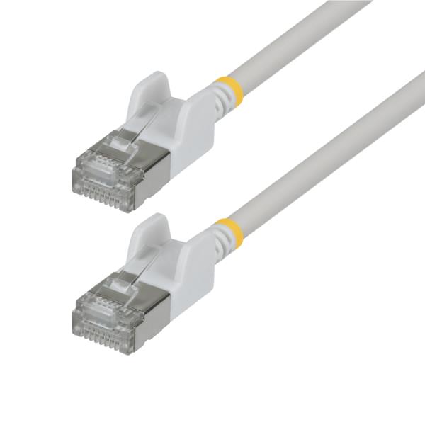 CAT6A LANケーブル/超スリム/1.5m/ホワイト/ツメ折れ防止/FTP/超極細 RJ45イーサネットケーブル