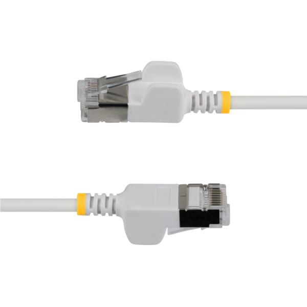 CAT6A LANケーブル/超スリム/4m/ホワイト/ツメ折れ防止/FTP/超極細 RJ45イーサネットケーブル