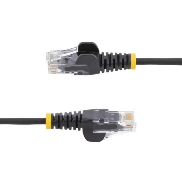 CAT6スリムLANケーブル/10本セット/1m/ブラック/RJ45/100W PoE/UTP/LSZH/カテゴリ6