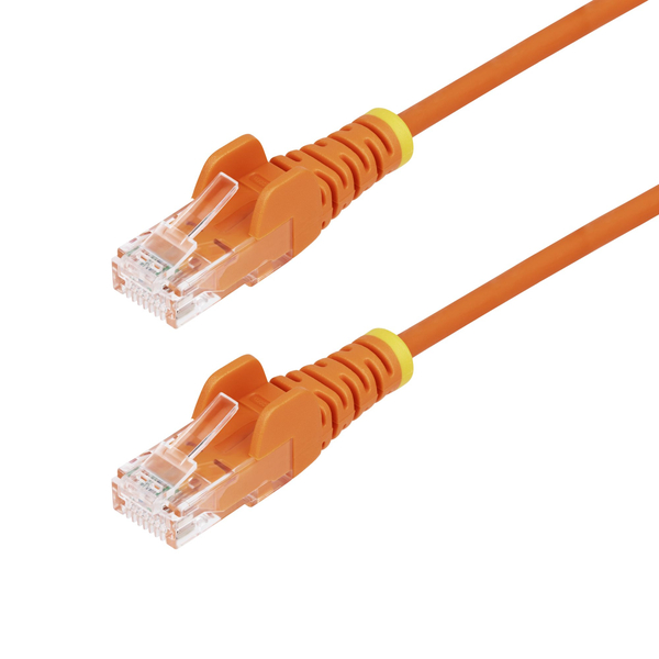 CAT6 LANケーブル/スリム/2.5m/オレンジ/PoE/スナッグレス/より線/カテゴリ6 イーサネットケーブル
