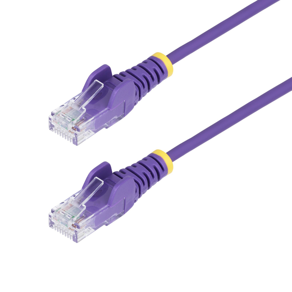 CAT6 LANケーブル/スリム/2.5m/パープル/PoE/スナッグレス/より線/カテゴリ6 イーサネットケーブル
