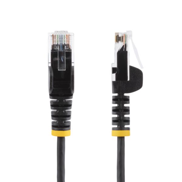 CAT6スリムLANケーブル/10本セット/25cm/ブラック/RJ45/100W PoE/UTP/LSZH/カテゴリ6