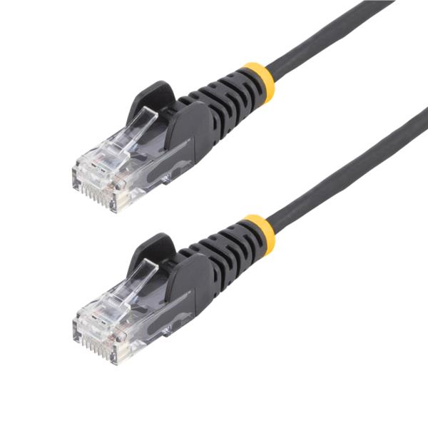 CAT6 LANケーブル/スリム/25cm/ブラック/100W PoE/UTP/LSZH/より線/カテゴリ6 RJ45