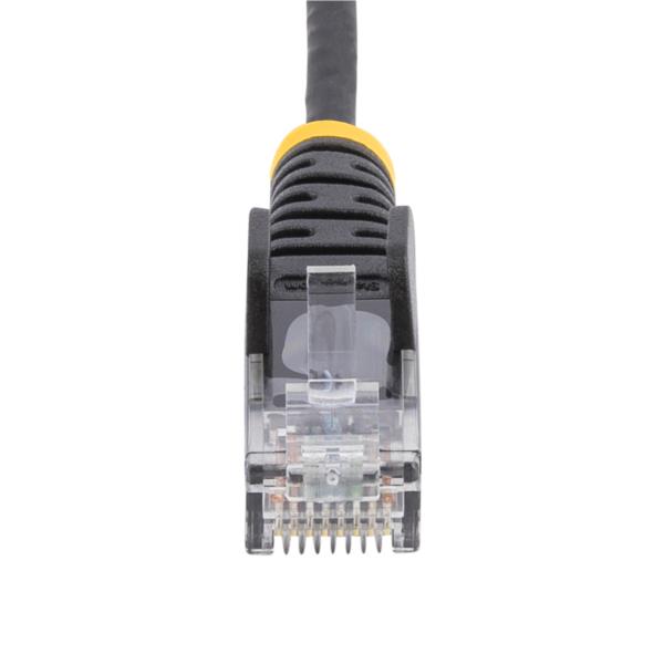 CAT6 LANケーブル/スリム/25cm/ブラック/100W PoE/UTP/LSZH/より線/カテゴリ6 RJ45