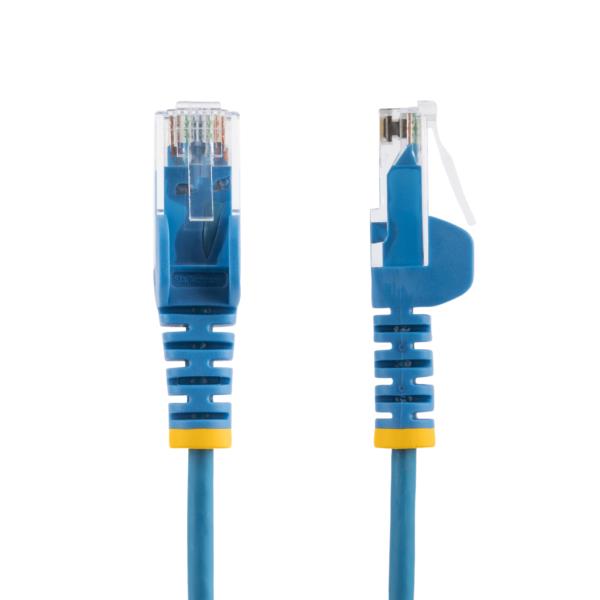 CAT6 LANケーブル/スリム/25cm/ブルー/100W PoE/UTP/LSZH/より線/カテゴリ6 RJ45