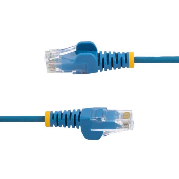 CAT6 LANケーブル/スリム/25cm/ブルー/100W PoE/UTP/LSZH/より線/カテゴリ6 RJ45