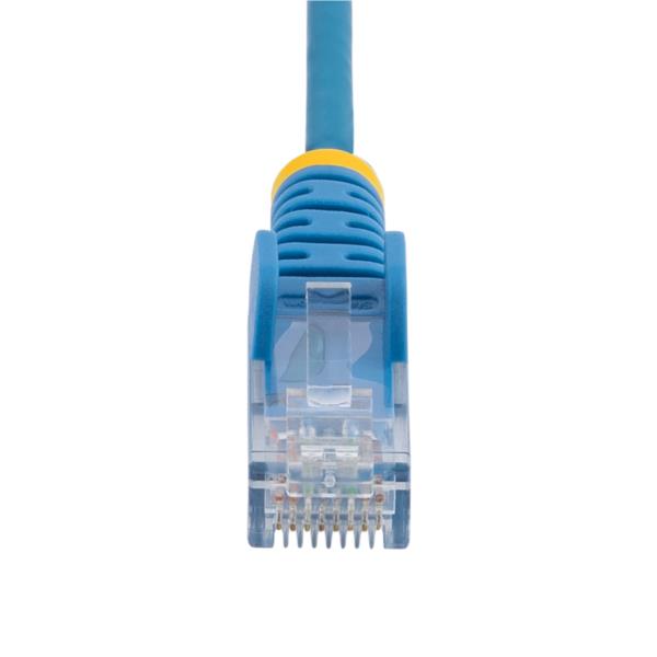CAT6 LANケーブル/スリム/25cm/ブルー/100W PoE/UTP/LSZH/より線/カテゴリ6 RJ45