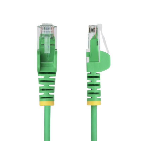 CAT6 LANケーブル/スリム/25cm/グリーン/100W PoE/UTP/LSZH/より線/カテゴリ6 RJ45