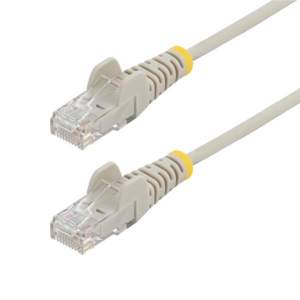CAT6 LANケーブル/スリム/25cm/グレー/100W PoE/UTP/LSZH/より線/カテゴリ6 RJ45